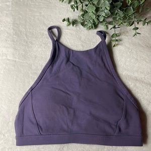 PURPLE HALTER LULU SPORTS BRA